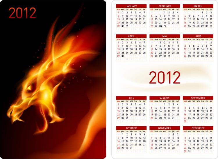 free vector Calendar 2012 calendar 06 vector